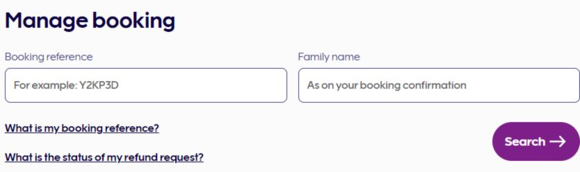 A screehshot of Finnair’s Manage booking page to cancel a ticket online