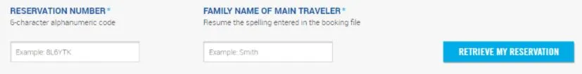 The Manage My Booking page will show up (see below)